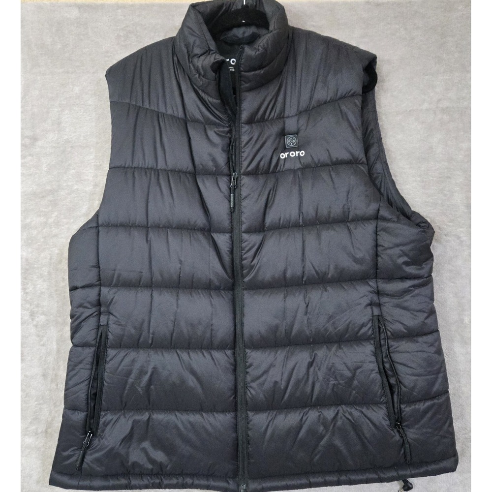 Ororo Heated Puffer Vest‎ Mens 2X Black NO BATTERY Outdoors Workwear Ski